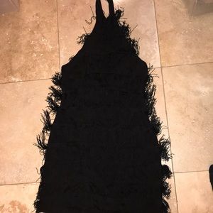 Black fringed dress